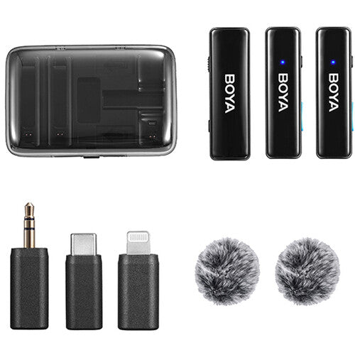 BOYA BOYALINK 2-Person All-in-One Wireless Microphone System with Interchangeable Connectors (2.4 GHz) - Bigtech Electronics