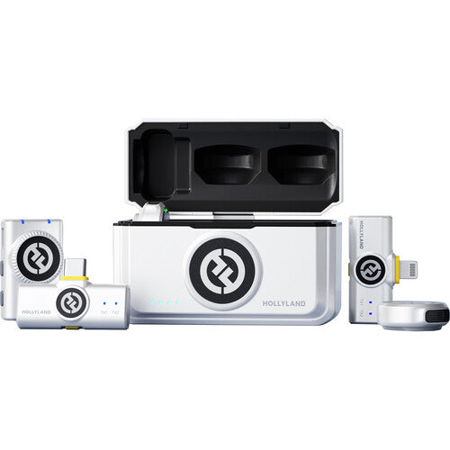 Hollyland LARK M2 DUO 2-Person Wireless Combo Microphone System (2.4 GHz, Ivory White) - Bigtech Electronics