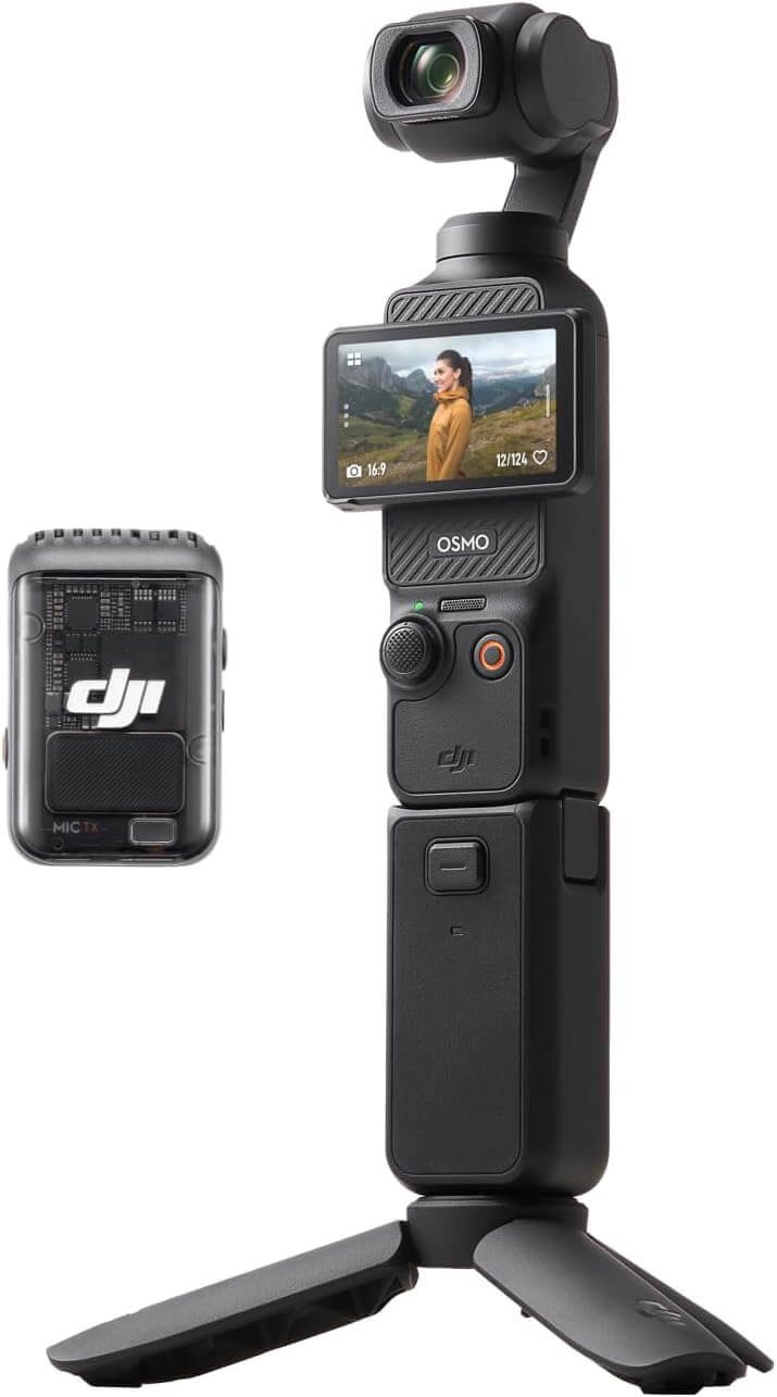DJI Osmo Pocket 3 Creator Combo, Vlogging Camera with 1'' CMOS & 4K/120fps Video, 3-Axis Stabilization, Face/Object Tracking, Mic Included for Clear Sound - Bigtech Electronics