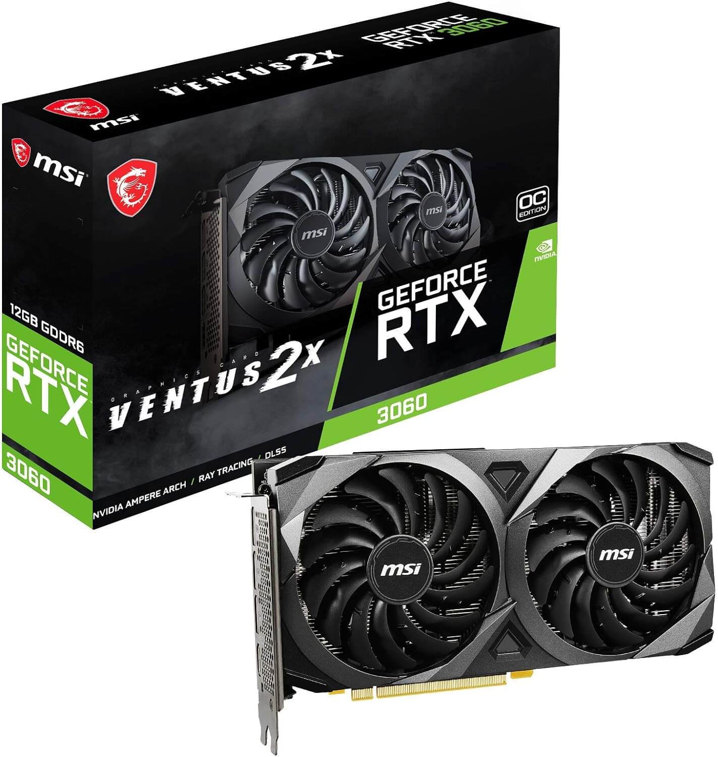 MSI GeForce RTX 3060 VENTUS 2X 12G OC NVIDIA 12 GB GDDR6 - Bigtech Electronics