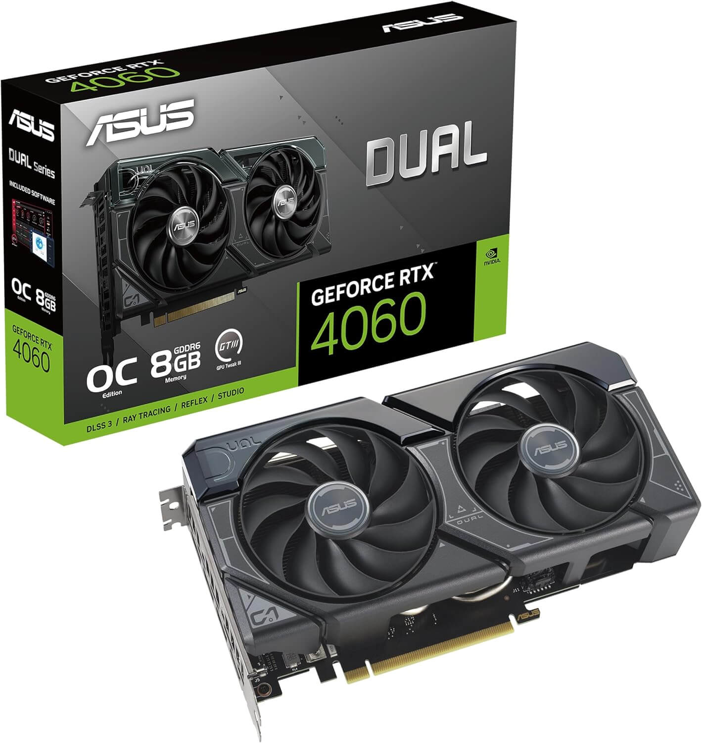 ASUS Dual GeForce RTX™ 4060 OC Edition 8GB GDDR6 (PCIe 4.0, 8GB GDDR6, DLSS 3, HDMI 2.1a) - Bigtech Electronics