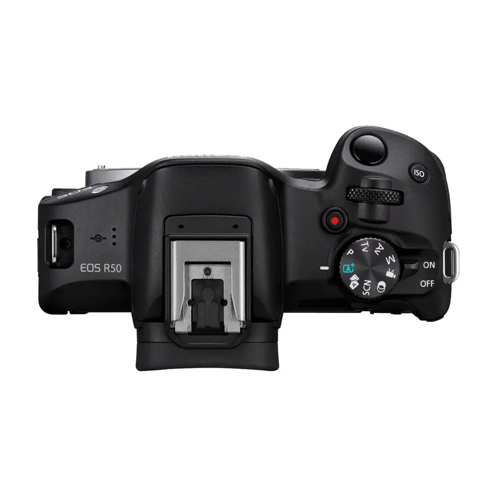 Canon EOS R50 Mirrorless Camera, Black with RF-S 18-45mm F4.5-6.3 IS STM Lens (R50+RF1845Vloggerkit) - Bigtech Electronics