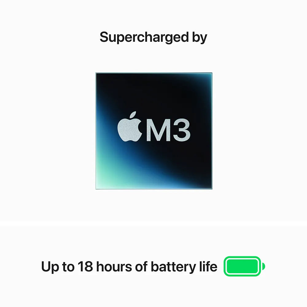 Apple MacBook Air 13", M3 chip with 8-core CPU and 8-core GPU, 8GB, 256GB SSD - Midnight ,English - Bigtech Electronics