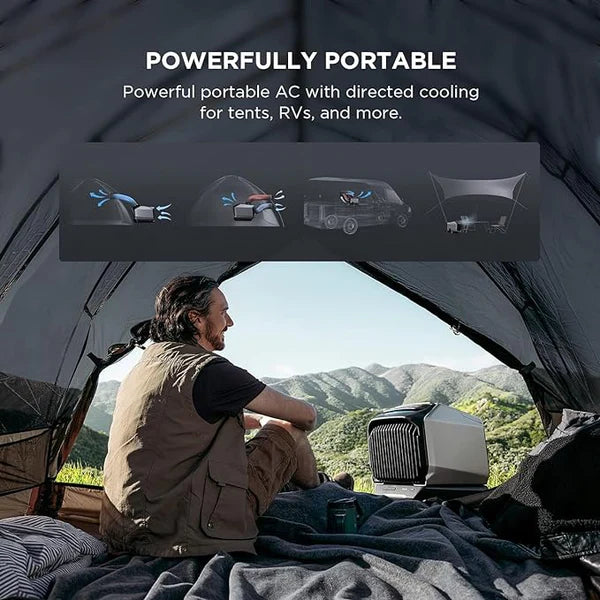 EcoFlow WAVE 2 Portable Air Conditioner (5100BTUs cooling,6100BTUs Heating ) Grey Color With Battery - Bigtech Electronics